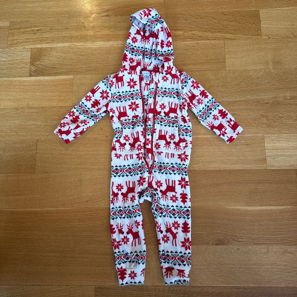 Hanna Andersson Deer Dear Fleece Onesie Hooded Jumpsuit
